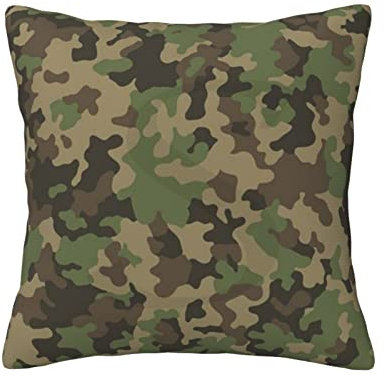 ASEELO Dekorative Kissen, quadratisch, 45,7 x 45,7 cm, Camouflage, Grün
