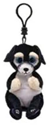 Ty Beanie Bellies Clips Schlüsselring, Plüschtier, Ranger Der Hund mit blauen Augen Glitter, Plüschtiere mit dem weichen Bank, 12 cm, T43113