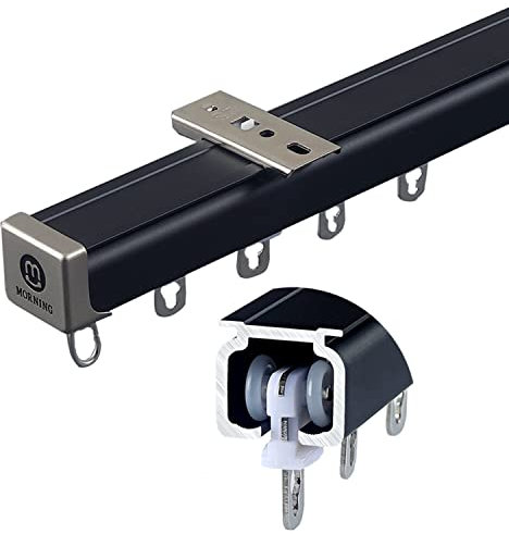DFEO@MF Gardinenschiene, Aluminium-Vorhangschiene 1 Läufig, Innenlauf System Gardinenstange Deckenbefestigung für Schlafzimmer Vorhänge (3M)