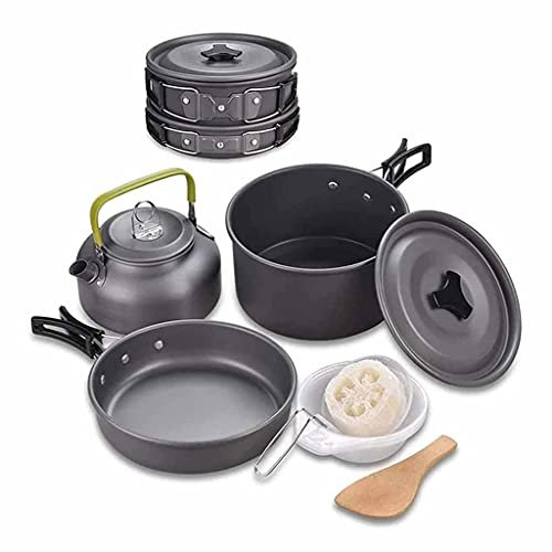 RWRAPS Kit di pentole da Campeggio, Set di pentole da Esterno, bollitore per pentole in Alluminio Antiaderente per Escursioni e Picnic