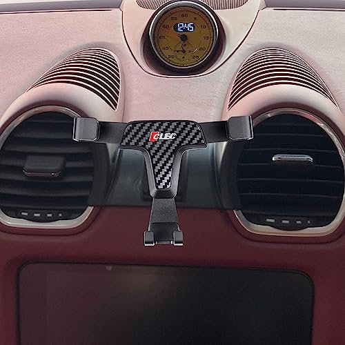 HIGH FLYING für 718 Boxster, Cayman, Spyder 2016-2023 Handyhalterung Handyhalter Auto Lüftung KFZ Halterung, Nur für den vertikalen Gebrauch (Kohlefaserkorn)
