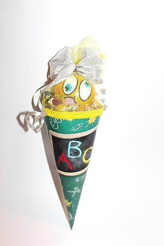 Generisch 101680 gefüllte Mini Schultüte ABC 22cm mit Smile Ball Geschwistertüte Geschenk zum Schulanfang Ausbildung Studium