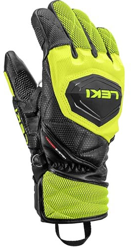 LEKI Kinder WCR Venom 3D Handschuhe, Black-Ice Lemon, 5