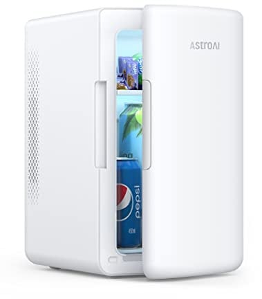 AstroAI Mini Fridge 6 Litre / 8 Can | Cooler and Warmer | AC/DC | Small Fridge for Bedrooms, Car, Drinks, Beauty, Skincare, Travel (Off-white)