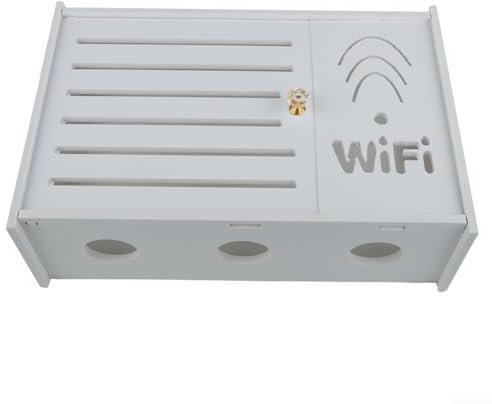Router inalámbrico Rack, Sala de estar montado en la pared Caja de almacenamiento WiFi, Contenedor de gestión de cables ocultador, Caja de almacenamiento decorativa creativa, para escritorio