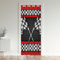 Castle Fairy Türvorhang mit karierter Flagge, Schwarz / Weiß, für Privatsphäre, Rennwagen-Thema, 106,7 cm B x 203,2 cm L, rote Streifen, geometrisches Raster, kariert, Türvorhang für Schranktür, 1