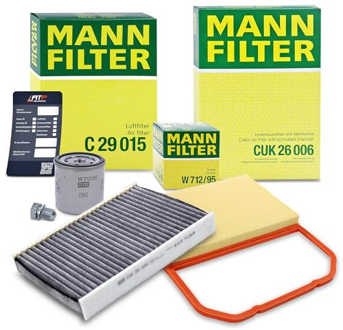 MANN-FILTER Filterset 1x Ölfilter, 1x Luftfilter, 1x Innenraumfilter Kompatibel mit SEAT Mii (KF1, KE1), SKODA CITIGO (NF1), VW LOAD UP (121, 122, BL1, BL2), UP! (121, 122, BL1, BL2, BL3, 123)