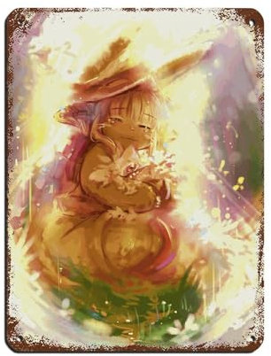 Made in Abyss Nanachi X Mitty Anime-Poster, Retro-Poster, Metall-Blechschild, schicke Kunst, Retro, Eisenmalerei, Bar, Menschenhöhle, Café, Familie, Garage, Poster, Wanddekoration, 30 x 40 cm