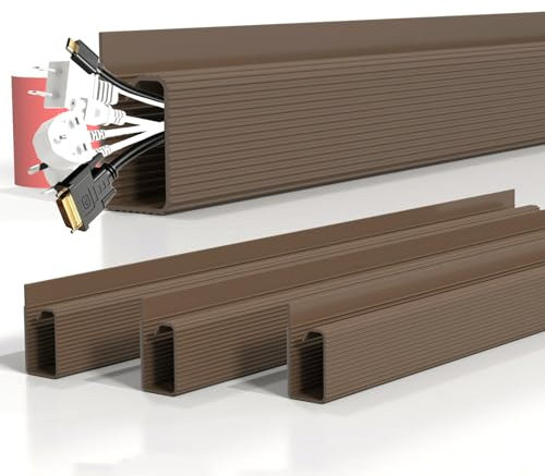 J Channel cable raceway brown cable trunking adhesive under desk trunking 4 PCS Cable Trunking Kit for De