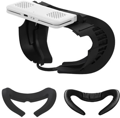 VR Headset Cooling Fan Face Cover Compatible with Meta Quest 3 Accessories,2 Speed Anti-Fog Air Circulation Fan Cooler with PU Leather+Ice Silk Cotton Facial Interface Bracket Face Cushion Pad