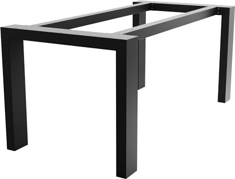 MetaloPro Extreme - Stabile Metall Tischbeine, Schwarz Tischkufen/Tischgestell für Esstisch, Schreibtisch Möbelfüße Beine, Trapez Form, Schwerlast Design für Wohnzimmer und Büro – 140x80x72 cm