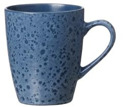 Ritzenhoff & Breker Kitwe Kaffeebecher, 370 ml, Henkelbecher mit matter Maserung, Reaktivglasur, Steingut, Blau