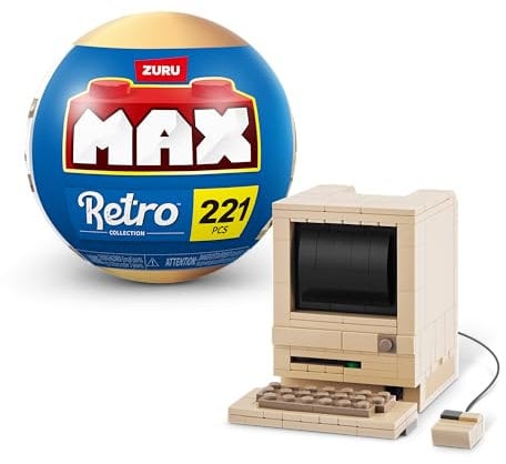 MAX Premium Retro Bausteine, Computer, 1 Kapsel (bis zu 221 Teile, 6 zum Sammeln). Bausteine für Teenager, Erwachsene und Sammler. Baue, sammle von Retro Technologie, Muttertagsgeschenk