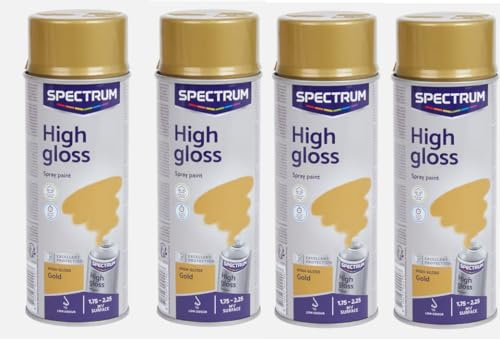 Générique Lot de 4 Bombes OR Dorée - Brillant 400ml - Bombe Peinture Aérosol - Séchage rapide - 907