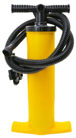 Pompe à air à double course, 4 l, jaune, portable, pompe manuelle pour paddle, pompe manuelle avec plusieurs buses pour radeau, lits gonflables
