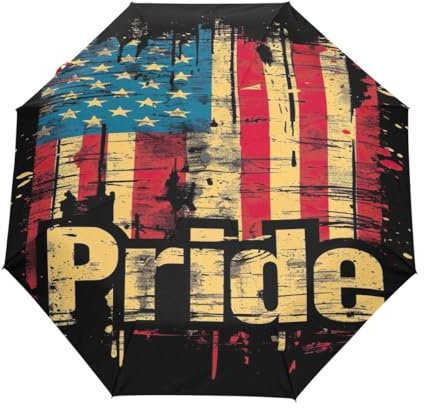 GAIREG Paraguas de viaje con diseño de bandera americana, cierre automático, plegable, compacto y ligero