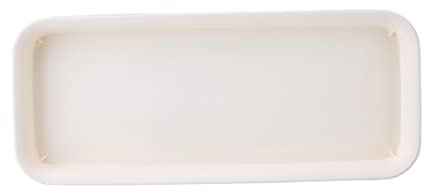 SMELEYOU Sottovaso per piante e fiori, in plastica, rettangolare, 30 cm, colore bianco crema, accessorio da giardino