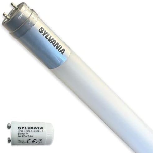 SYLVANIA LED T8 Tube 45 cm 6500 K Daylight White Neon Tube Replacement 950 Lumen 6.3 Watt Bulb with Starter