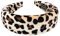 Bandeau pour cheveux femme bombé en velours léopard