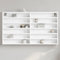 Myheimly Vitrinenschrank, Sammlervitrine, Hängevitrine Wandregal für Wohnzimmer, Glasvitrine Wandvitrine Hängeregal Weiß 100x8,5x58 cm Holzwerkstoff