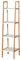 kleankin Scaffale da Bagno a Scaletta con 4 Ripiani, Scaffalatura Portaoggetti in Legno di Pino e Bambù, 35x36x138.5 cm, Bianco e Legno