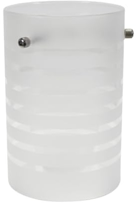 ValueLights | Easy Fit Striped Frosted Glass Ceiling Pendant Light Shade Bedroom Hallway Lampshade | Ceiling Lights, Home Décor & Improvement Essential | Included LED Bulb | 100mm Shade Width