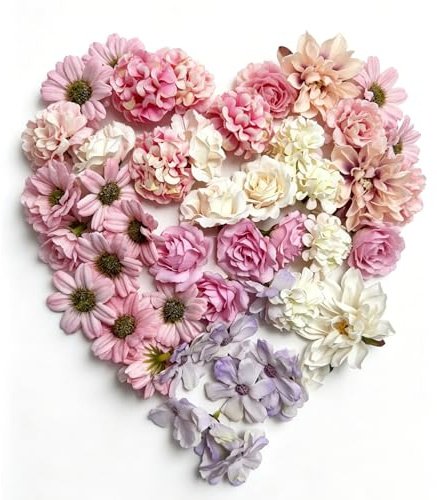 PacuM 40 Stück Mini Künstliche Blumen Kunstblumen Realistisch Künstliche Blüten Farbig SeidenblumenBlütenköpfe Deko-Blüten Kunstblumen zum Basteln für DIY Flowers Hochzeit Party Home Handwerk (Rosa)