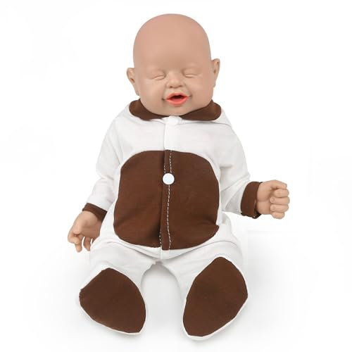 Vollence 40cm Reborn Baby Puppe Silikon,Schlafende Neugeborene, Stressabbau-Spielzeug Mädchen
