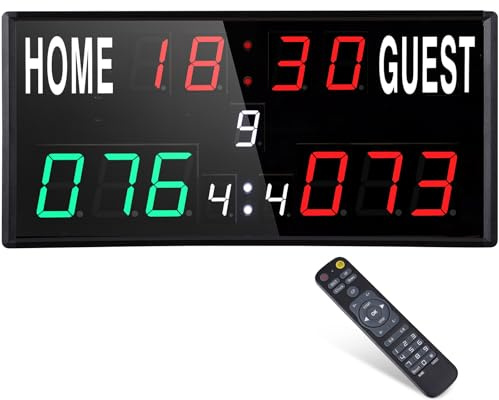 PELLOR Tableau d'affichage Scoreboard LED Télécommande Compteur De Point Electronique pour Basketball Baseball Sport Intérieur Extérieur