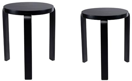 Boraam Mateo Round Backless Stacking Stools - Set of 2 - Black