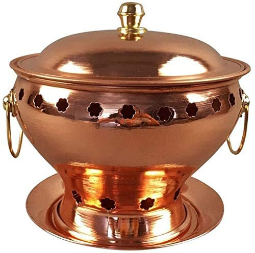 KXQYIKYI Copper Hot Pot Pure Copper Extra Thick Alcohol Pot Chinese Traditional Old Beijing Hot Pot Diameter 20 Cm Large Traditional Cook Cooking for Restaurant