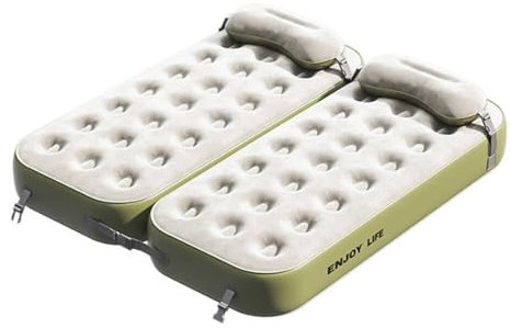 Fayelong Luftmatratze, Luftbett Camping, wasserdichte Geflockte Aufblasbare Matratze Single Mit Kissen Mit Eingebauter Pumpe 1 Mins Inflation/Deflation