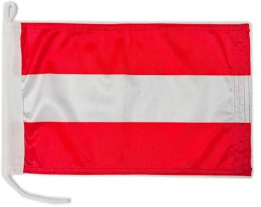 Premium- Österreich Bootsflagge 20 x 30 cm. Stoffgewicht – bedruckt, robust mit Strick und Schlaufe nautisch Flagge von, 20 x 30 cm (Österreich)