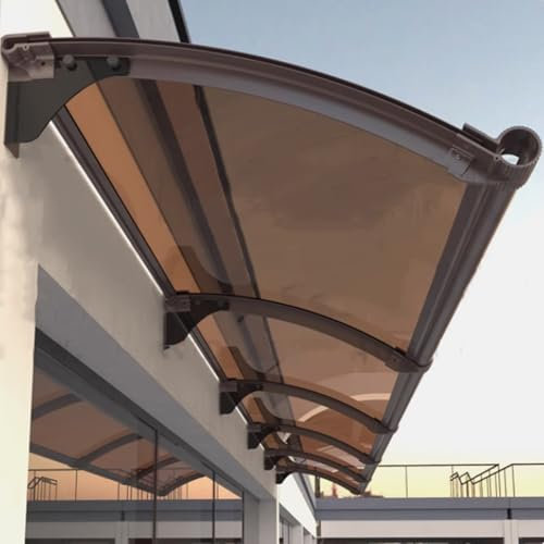 Pensilina Tettoia Per Porta D'ingresso Esterna,Tettoia Per Porta Per Finestra Curva Con Grondaia Di Grandi Dimensioni,Esterno Porta Tettoia Per Veranda Dal Design Moderno (66x127cm/26x50in,A)