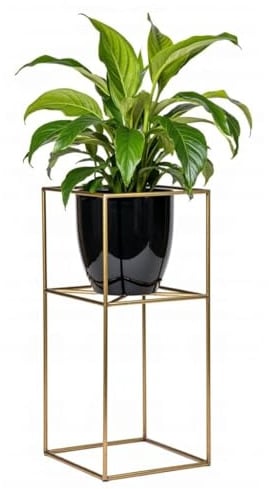 FRAMADO - Pflanzenständer Filo - 24x24x40cm - Farbe Gold - für Zimmerblumen - Metallregal - Dekorativer Tisch - Blumenständer - für Zimmerecke, Wohnzimmer, Balkon