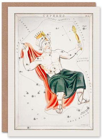 Artery8 Sidney Hall Art Card Vintage Cepheus Constellation Illustration
