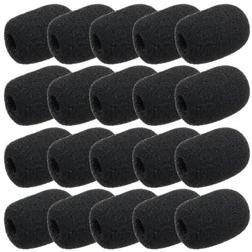 Nextpal Mikrofonabdeckungen aus Schaumstoff, kompatibel mit Standard-Ansteck-Headset-Mikrofonabdeckungen, Pop-Filter, Windschutz für Aufnahmestudio, Podcasting, Sänger, Live-Auftritte, 20 Stück