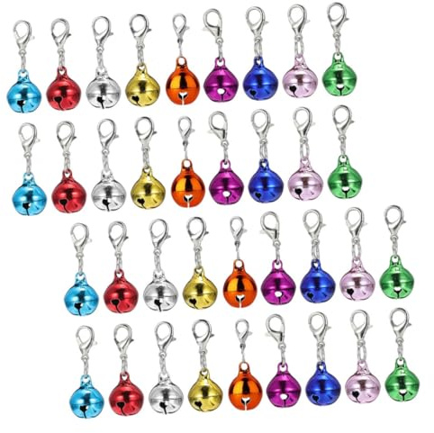 KOMBIUDA 45 Stück Teiliges Set Bunte Pet Bell Anhänger für Katzen und Hundehalsbänder Leichte Sichere Glocken für DIY Haustier Schmuck und Zubehör für Haustiere und Bastelprojekte