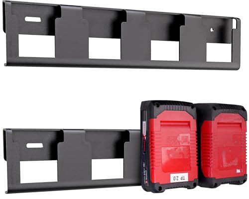 otuiaim Akku Halterung kompatibel mit Einhell Power X-Change 18V & 36V Akku | Stahl Wandhalterung für 4 Akkus, Akkuhalter Metallhalterung, Zubehör Aufbewahrung Montage an Lochwänden & Wänden
