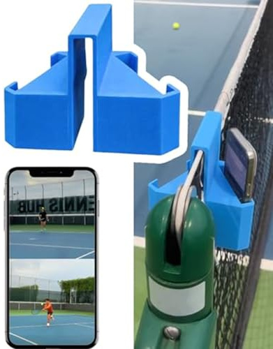 Ratpzou Tennis Net Phone Camera Mount | Dual-Sided Fence Phone Holder | Tennis Net PhoneHolder for Pickleball | for Recording & Streaming | for Match Analysis, Practice & Coaching