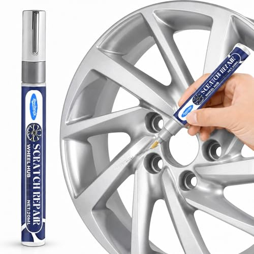 QLK Stylo Retouche Voiture Argent Métallisé, Stylo Anti Rayure