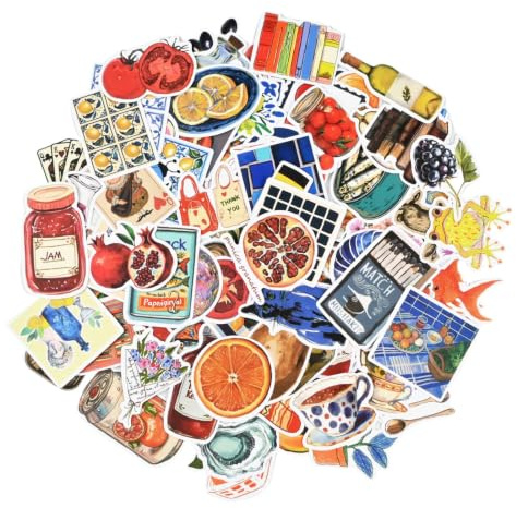 Kemay 100 Pcs Waterproof Vinyl Retro Travel Stickers for Laptop for Scrapbooking and Journaling, Water Bottle, Phone Case, Suitcase - Cute Decorative Decals for Adults, Teens, Girls