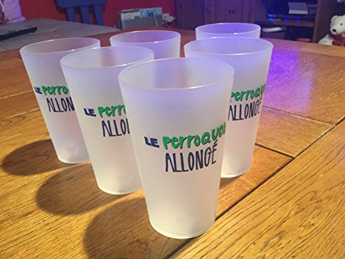 RICARD Lot de 6 gobelets Verre Le Perroquet allongé Neuf 25cl