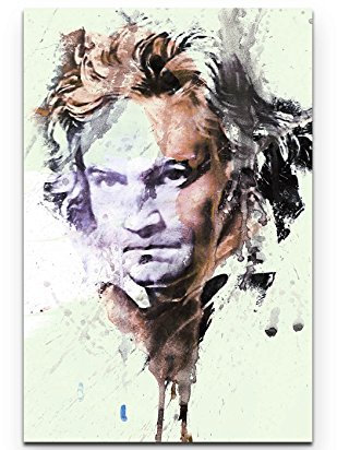 Paul Sinus Art Ludwig van Beethoven I 90x60cm auf Leinwand gespannt fertig zum aufhängen