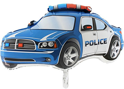 Toyland® 37 Blauer Polizeiauto Supershape Folienballon - Geburtstagsballons für Jungen