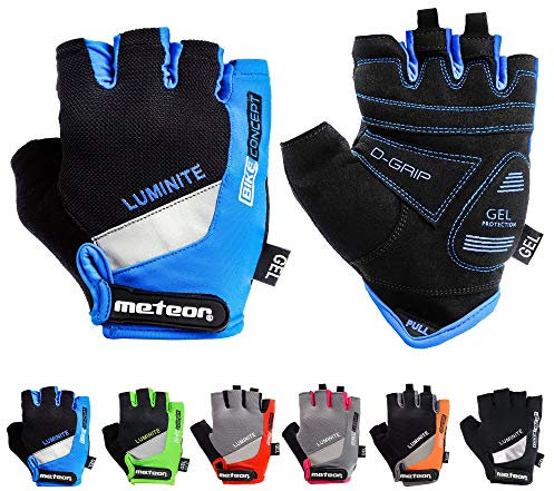 meteor radhandschuhe MTB Handschuhe Herren Gel fahrradhandschuhe Mountainbike Handschuhe - Radsport Handschuhe Damen - Radsporthandschuhe Downhill Wandern Fahrrad Handschuhe Kinder (XXS, Blau)