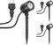 ledscom.de 3 Stück Kleiner LED Gartenstrahler mit Erdspieß TARL für außen, IP65, Stecker, schwarz, 4,1 W, 351lm, kaltweiß