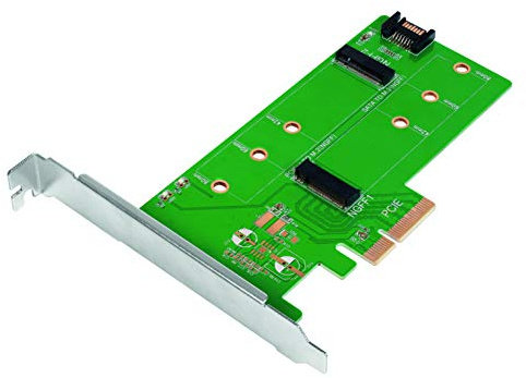 Logilink PC0083 - Dual M.2 (NGFF) PCIe SATA SSD zu SATA (SATA III 6Gbps) und PCIe (PCIe 3.0 x4) Adapter