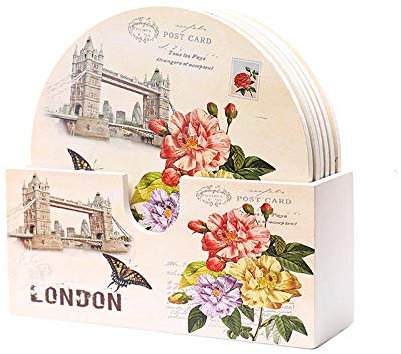 LIUJUAN Placemats And Coaster Sets Wooden Dinner Plate Mats Anti-Scald Insulation Pad Non-Slip Dining Table Pad Bowl Pad Home Restaurant Kitchen Gadgets-Landmark Section