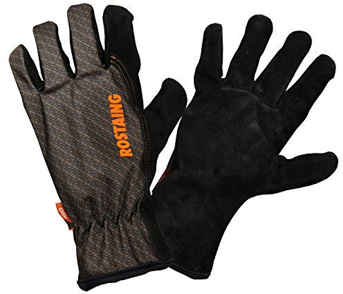 ROSTAING Handschuhe SOLIDO - Ein Paar Lederhandschuhe für Gartenarbeit und schwere Arbeiten - Alle Arbeiten in trockener und feuchter Umgebung - Robuste Schutzhandschuhe für Profis und Privatpersonen